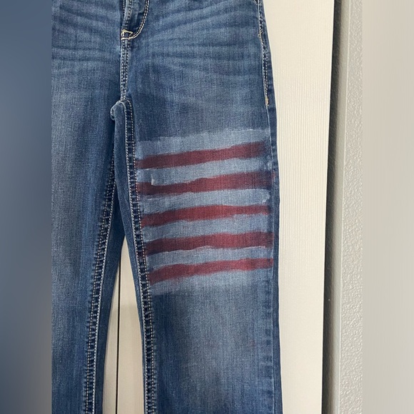 Ariat Real Denim Jeans American Flag girls size 16 - Picture 3 of 11